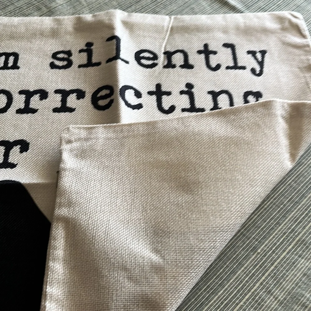 ‼️3/$10‼️ Grammar Cat Decorative Pillow Cover in Cream and Black